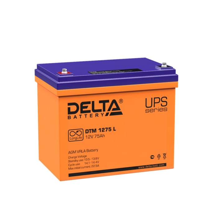 Аккумуляторная батарея Delta 75 Ач 12 Вольт DTM 1275 L 23102