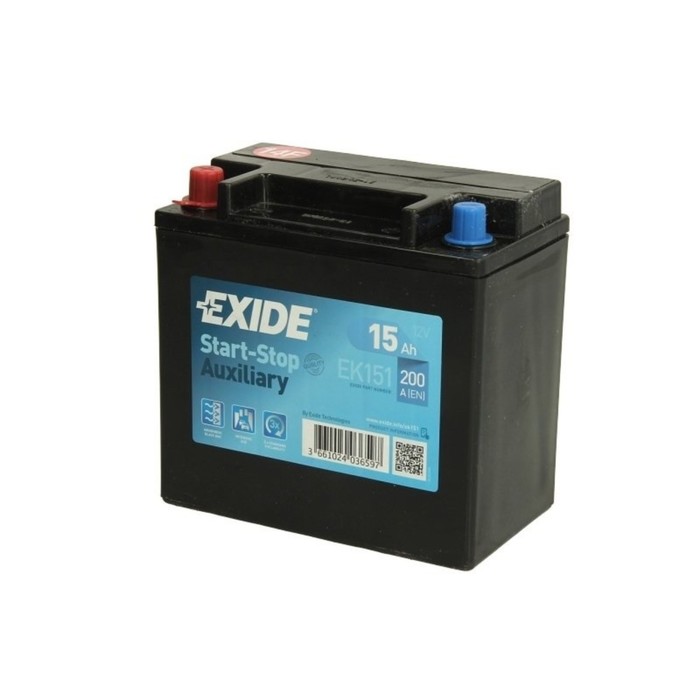 фото Аккумуляторная батарея exide 15 ач start-stop auxiliary ek151 / aux14 (конус), прямая полярность 7