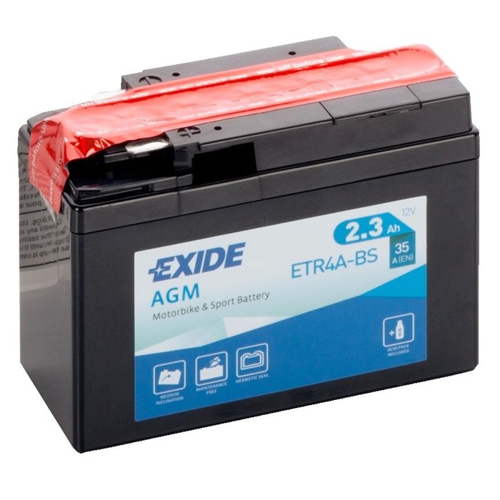 Аккумуляторная батарея Exide 2.3 Ач ETR4A-BS аккумуляторная батарея exide et9b bs