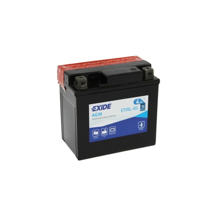 фото Аккумуляторная батарея exide 4 ач etx5l-bs, обратная полярность