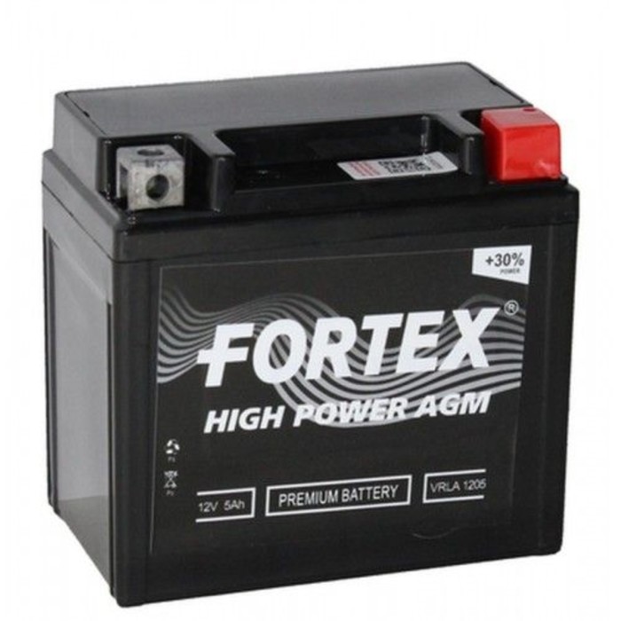 фото Аккумуляторная батарея fortex 5 ач vrla 1205 (ytx5l-bs), обратная полярность