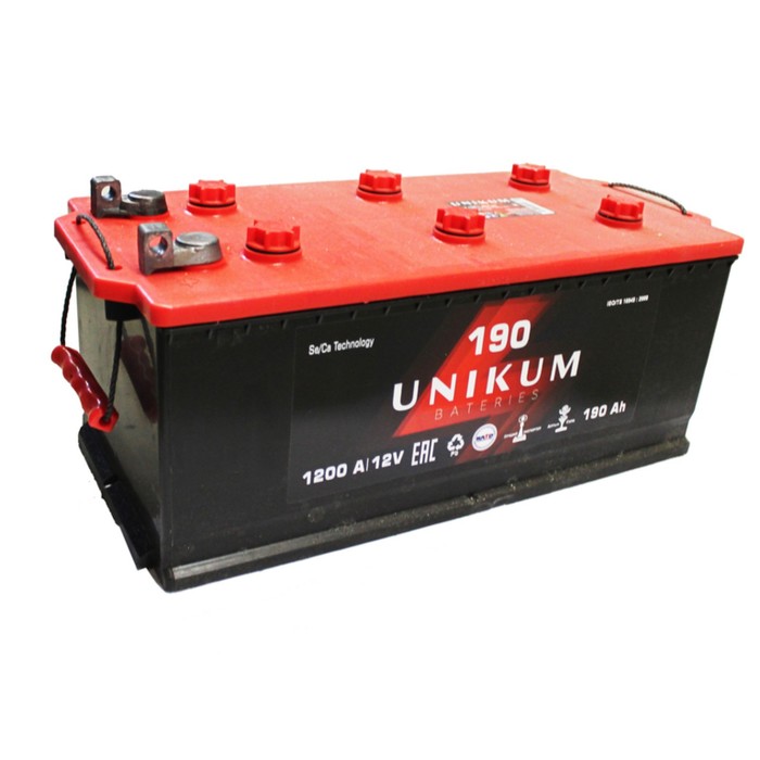 Аккумуляторная батарея UNIKUM 190 Ач 6СТ-190.4 L (болт), прямая полярность