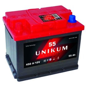 

Аккумуляторная батарея UNIKUM 55 Ач 6СТ-55.1 VL, прямая полярность
