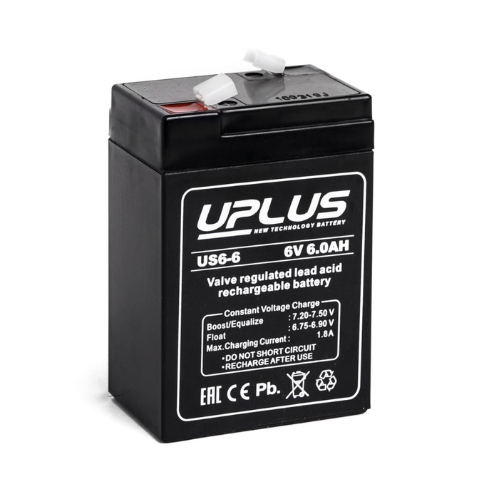 Аккумуляторная батарея UPLUS (Leoch) 6 Ач 6 Вольт US 6-6 cyberpower аккумуляторная батарея ss rс 6 4 5 6 в 4 5 ач