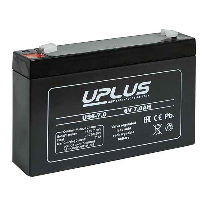 Аккумуляторная батарея UPLUS (Leoch) 7 Ач 6 Вольт US 6-7 аккумуляторная батарея delta 6 ач 6 вольт dt 606