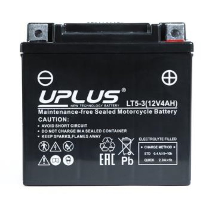 фото Аккумуляторная батарея uplus superstart 4 ач lt5-3 (ct 1205, ytx5l-bs), обратная полярность 791394