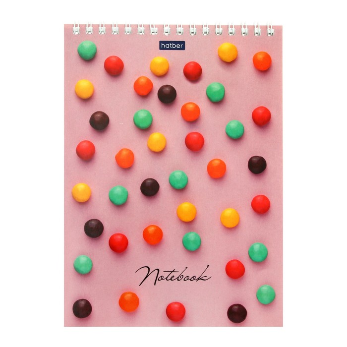 Блокнот А5, 60 листов в точку на клею Candy, бумажная обложка, глянцевая ламинация, жёсткая подложка