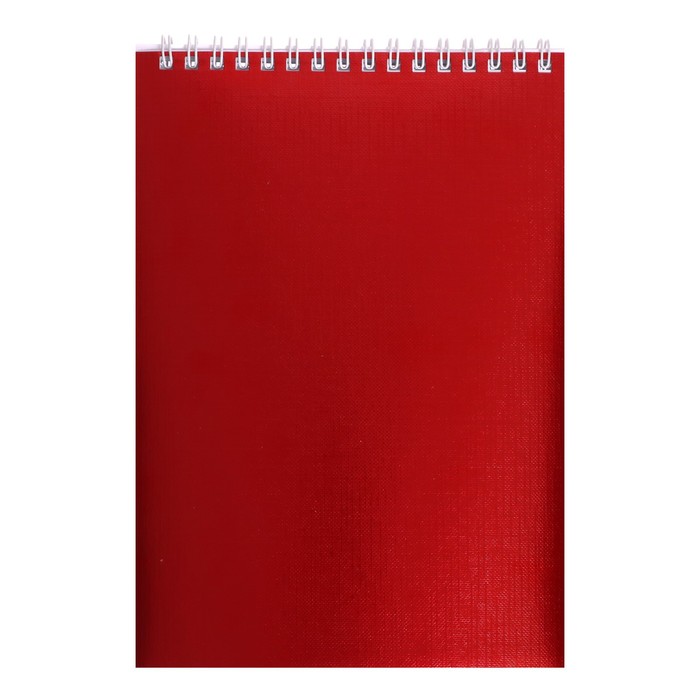 цена Блокнот А5, 80 листов в клетку на гребне METALLIC Красный, обложка бумвинил