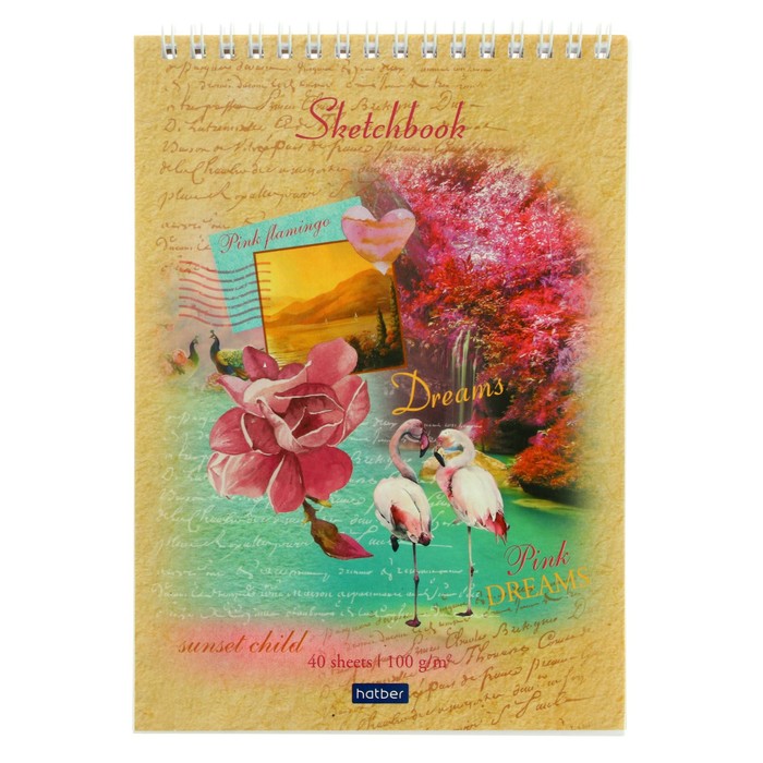 Скетчбук А5, 40 листов на гребне 