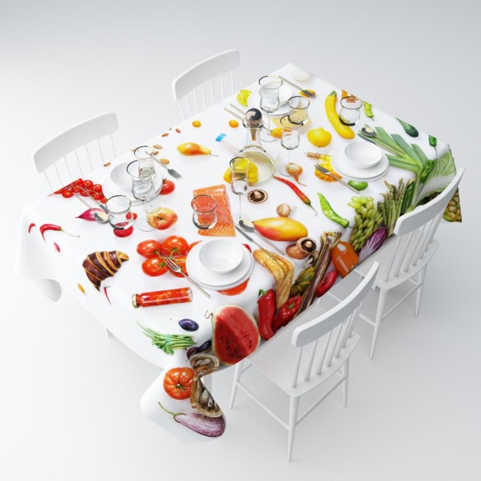 фото Скатерть «продуктовая радуга», размер 145x120 см сирень
