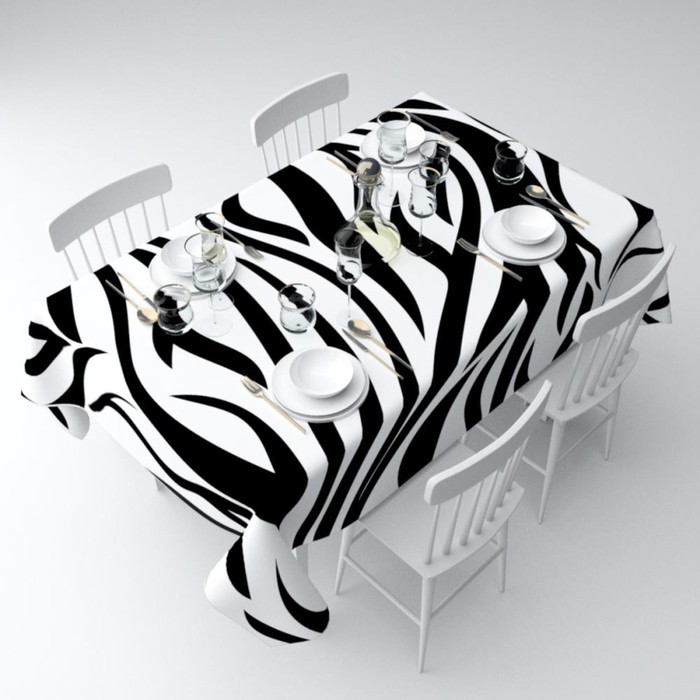 фото Скатерть «узор-зебра», размер 140x220 см сирень