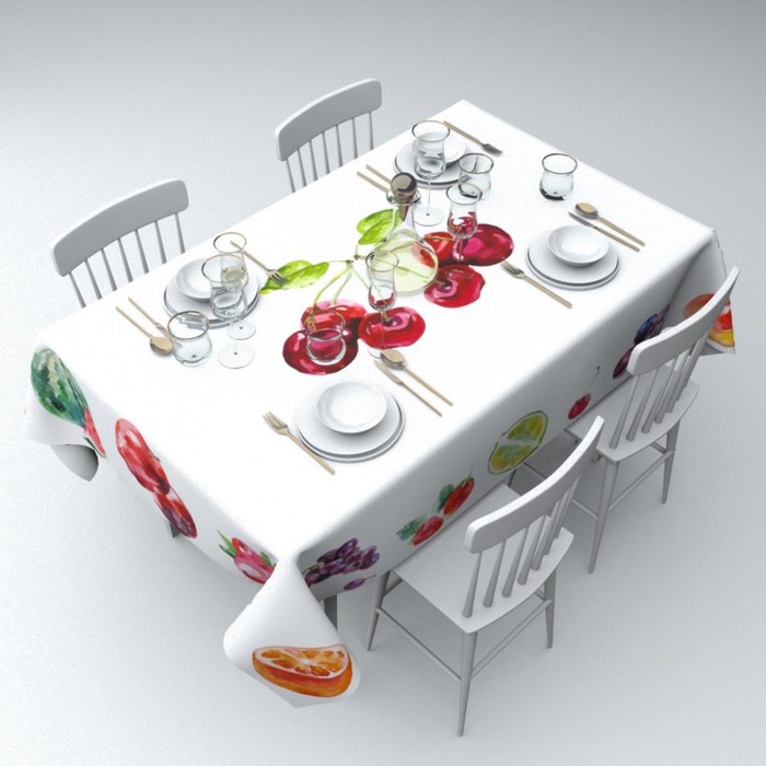 фото Скатерть «фруктовый стол», размер 145x120 см сирень