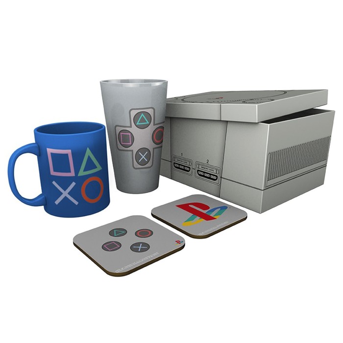 Набор подарочный PlayStation Classic: бокал, кружка, 2 подставки