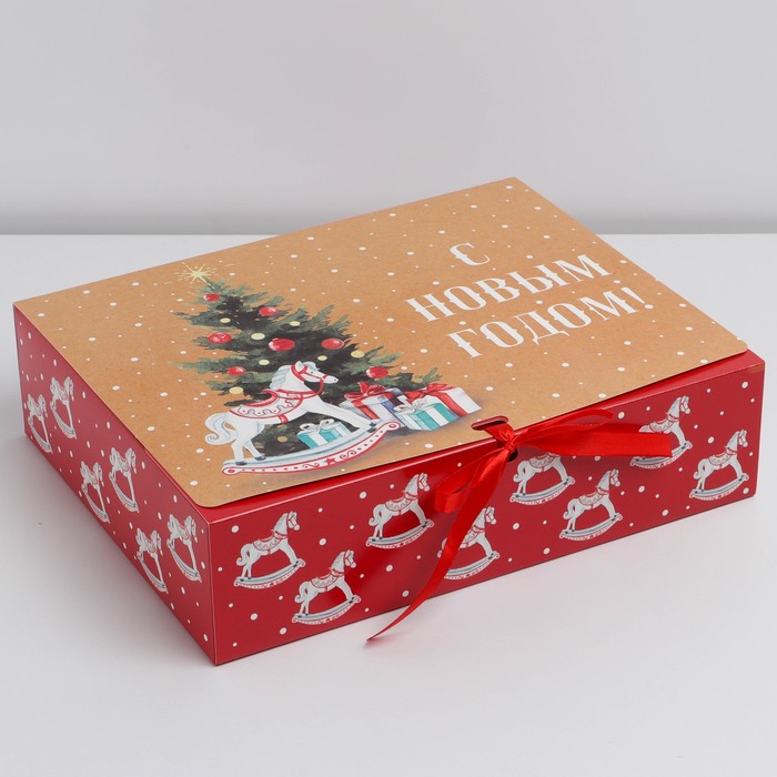 Складная коробка подарочная «Новый год», 31 × 24,5 × 9 см подарочная коробка сибирских натуральных продуктов для мужчины на новый год