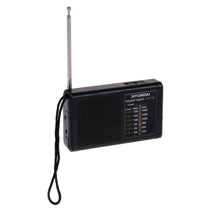 Радиоприемник Hyundai H-PSR130, FM 87.5-108 мгЦ, 220 В, 2xAA (не в компл), AUX, чёрный