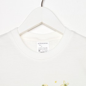 

Футболка для девочки, цвет молочный, Pretty flowers, рост 110-116 см