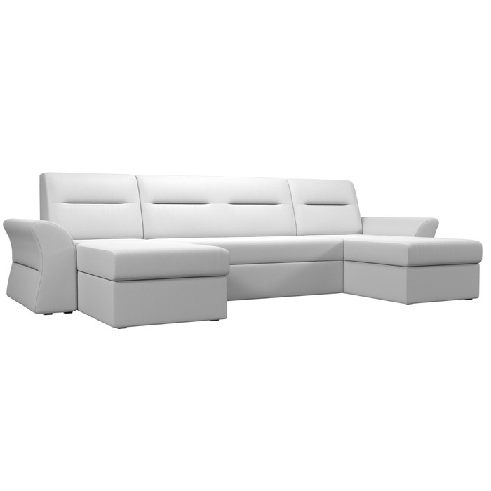 П-образный диван «Клайд», механизм дельфин, экокожа, цвет белый