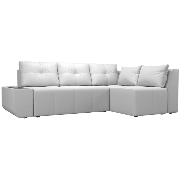 Угловой диван «Амадэус», правый угол, экокожа, цвет белый