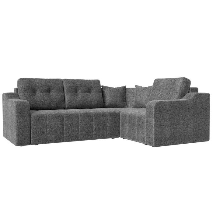 Угловой диван «Кембридж», механизм еврокнижка, рогожка, цвет серый
