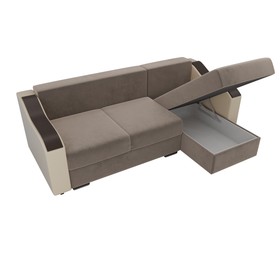 

Угловой диван «Монако», механизм еврокнижка, велюр, цвет коричневый / бежевый