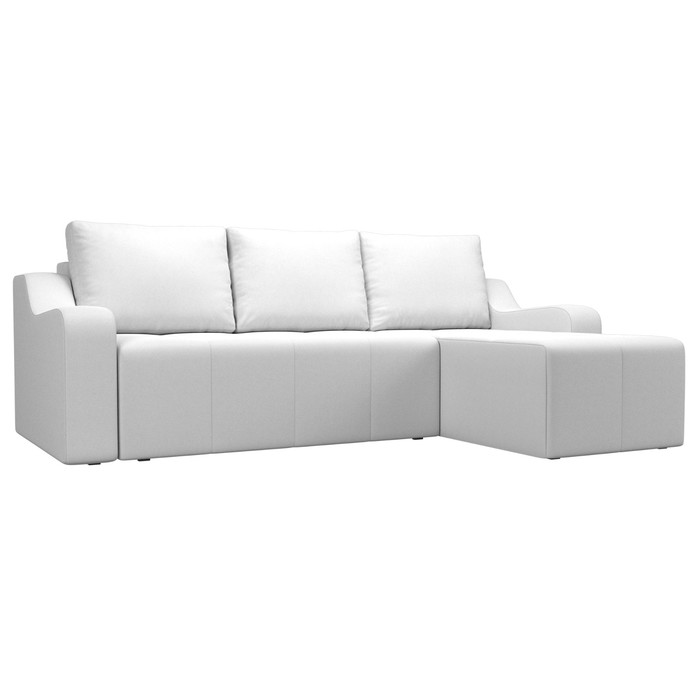 Угловой диван «Элида», правый угол, экокожа, цвет белый