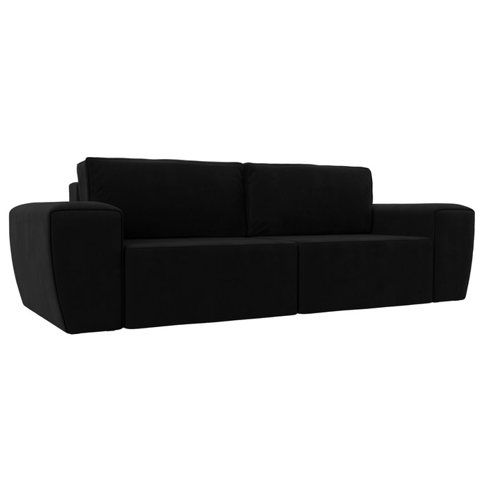 Прямой диван «Беккер», механизм еврокнижка, микровельвет, цвет чёрный прямой диван артмебель беккер эко кожа белый