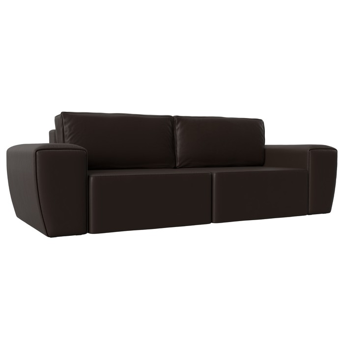Прямой диван «Беккер», механизм еврокнижка, экокожа, цвет коричневый
