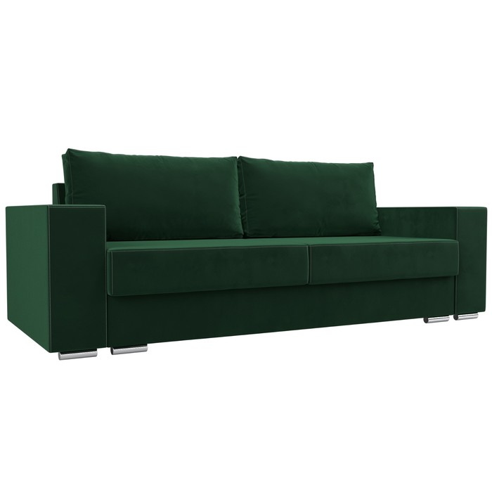Прямой диван «Исланд», велюр, цвет зелёный