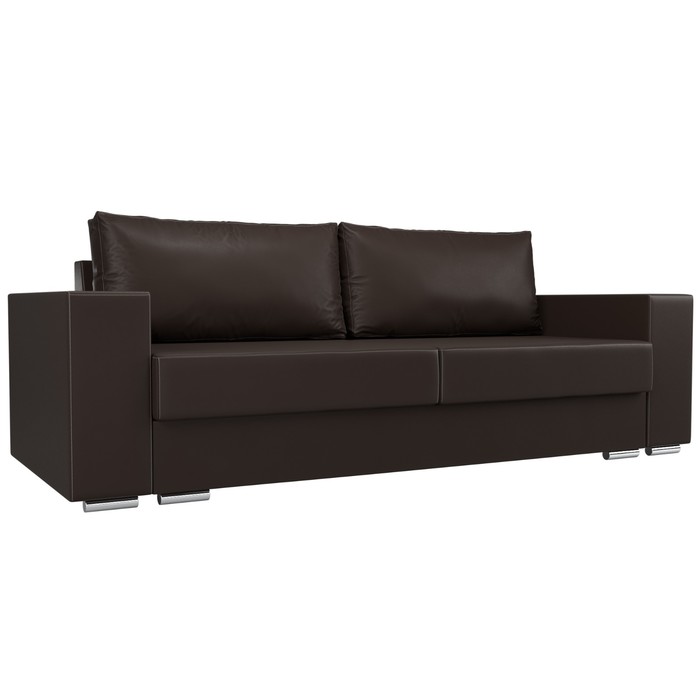 Прямой диван «Исланд», экокожа, цвет коричневый