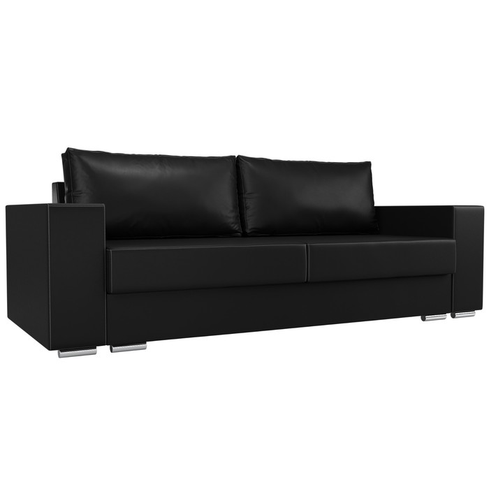 Прямой диван «Исланд», экокожа, цвет чёрный