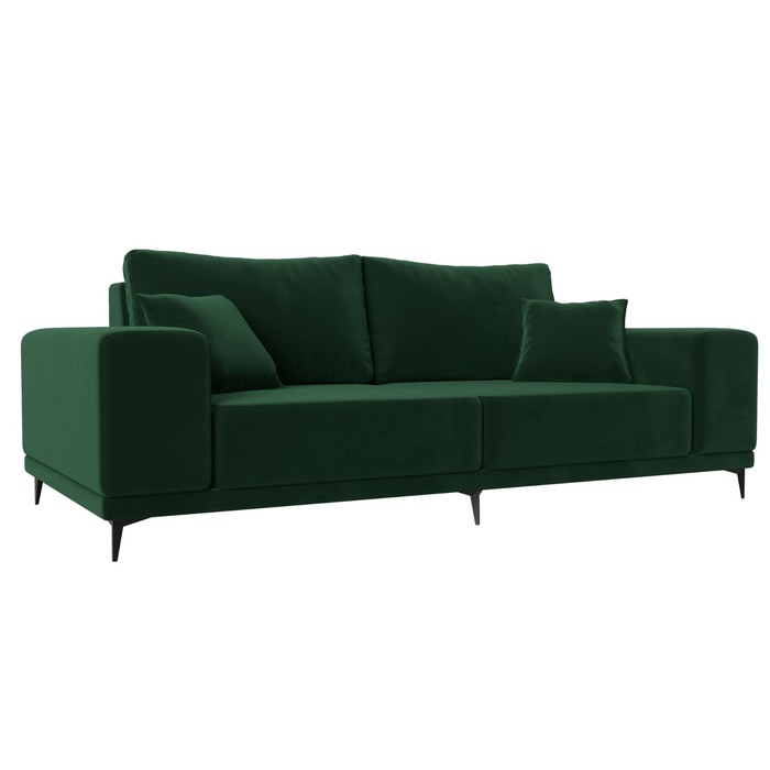 прямой диван артмебель льюес велюр черный Прямой диван «Льюес», без механизма, велюр, цвет зелёный