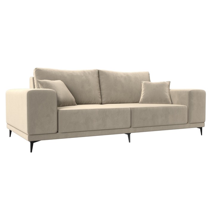 Прямой диван «Льюес», без механизма, микровельвет, цвет бежевый прямой диван льюес без механизма велюр цвет коричневый