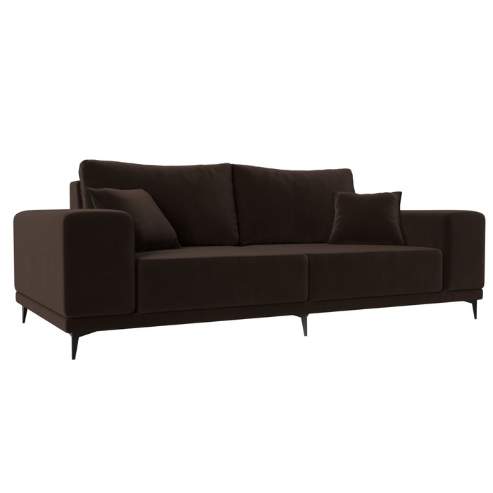 Прямой диван «Льюес», без механизма, микровельвет, цвет коричневый прямой диван льюес без механизма велюр цвет чёрный