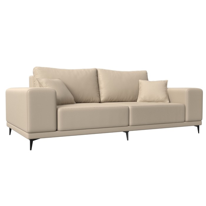 Прямой диван «Льюес», без механизма, экокожа, цвет бежевый прямой диван льюес без механизма велюр цвет коричневый