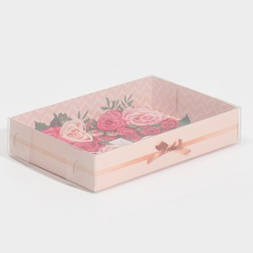 Коробка для макарун с подложками с PVC крышкой, кондитерская упаковка «Хорошего дня!», 17 х 12 х 3,5 см