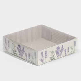 

Коробка для макарун с подложками с PVC крышкой «Лаванда», 12 х 12 × 3,5 см