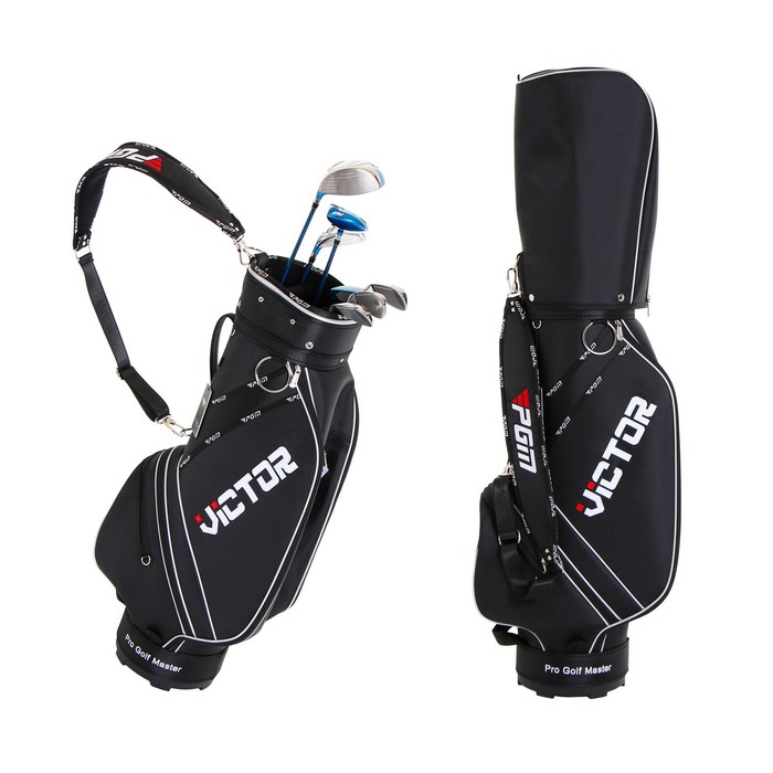 Сумка для гольфа PGM VICTOR, для клюшек, нейлон, чёрная сумка для гольфа pgm для клюшек отверстие 18х21 см 125х30х33 см темно синяя