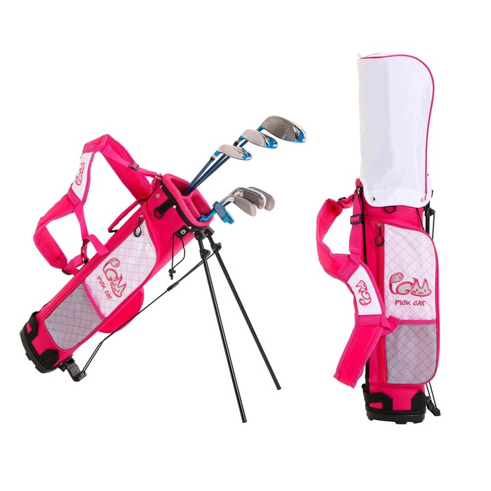 Сумка для гольфа PGM, для клюшек, детская , розовый сумка для гольфа pgm детская для 13 клюшек 3 отверстия 24х18 см нейлон зеленый