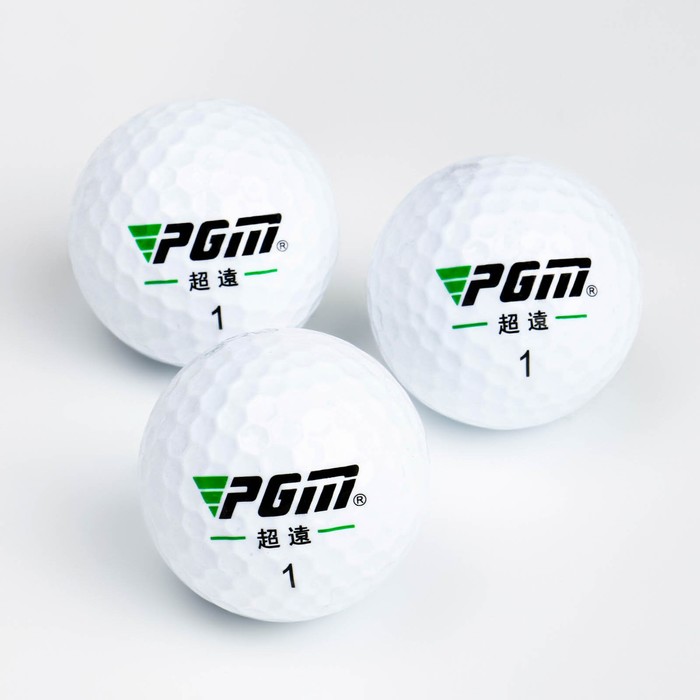 Мячи для гольфа PGM Power Distance, двухкомпонентные, d=4.3 см, набор 12 шт