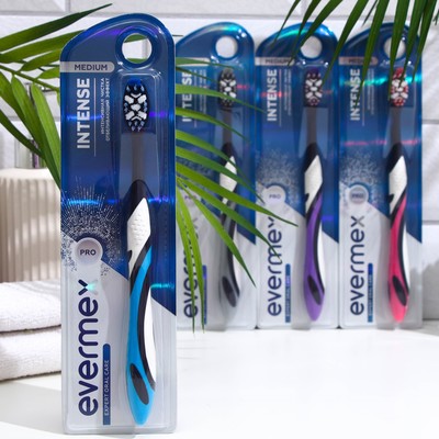 Зубная щётка Evermex Intense, средней жёсткости, микс, 1 шт-