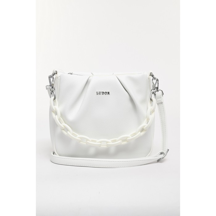 Сумкам кросс-боди, отдел на молнии, цвет белый 23х20х12см