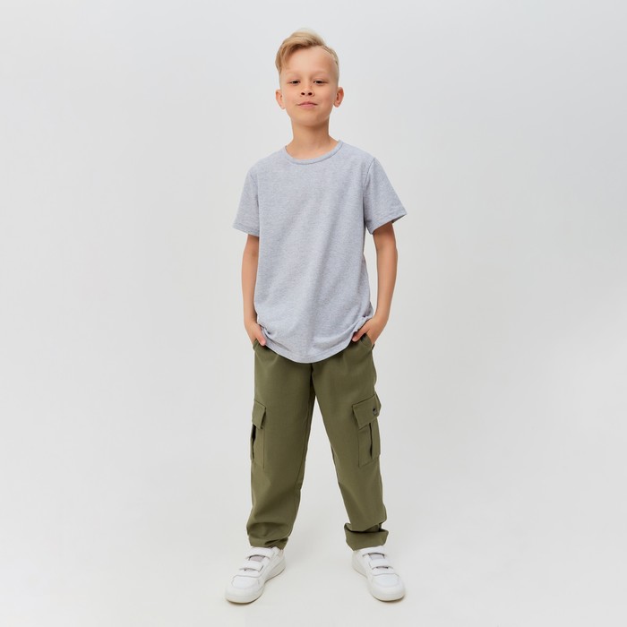 Брюки для мальчика MINAKU: Casual collection цвет хаки, рост 140 брюки для мальчика цвет хаки рост 140 см