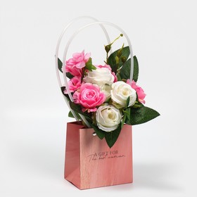 Влагостойкий пакет для цветов Gift with love, 11,5 х 12 х 8  см
