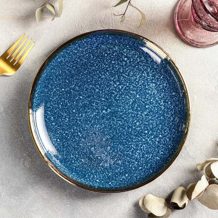 Тарелка керамическая десертная «Ночное небо», d=21 см, цвет синий тарелка керамическая десертная бриз d 20 см цвет синий