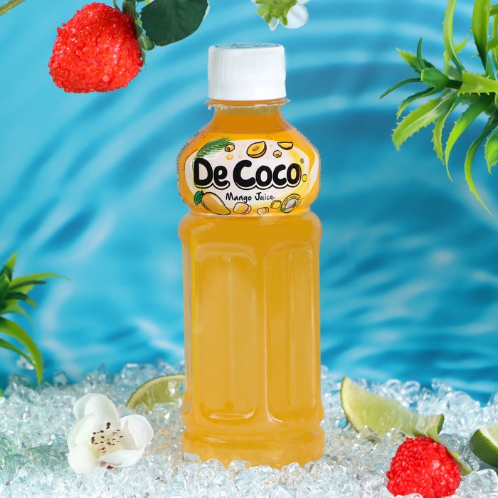 Напиток De CoCo негазированный с кусочками кокосового желе и манго, 280 мл