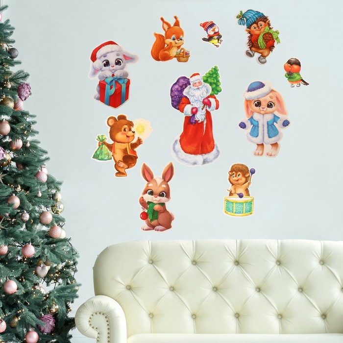 Набор новогодних плакатов «Сказочный праздник», 10 предметов