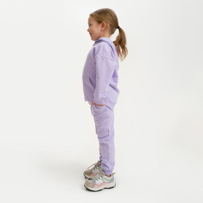 фото Костюм для девочки (худи, брюки) kaftan "basic line", размер 28 (86-92), цвет лиловый