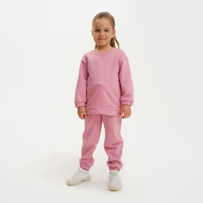 Костюм для девочки (свитшот, брюки) KAFTAN Basic line, размер 28 (86-92), цвет розовый