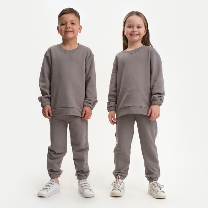 Костюм детский (свитшот, брюки) KAFTAN Basic line, размер 30 (98-104), цвет серый
