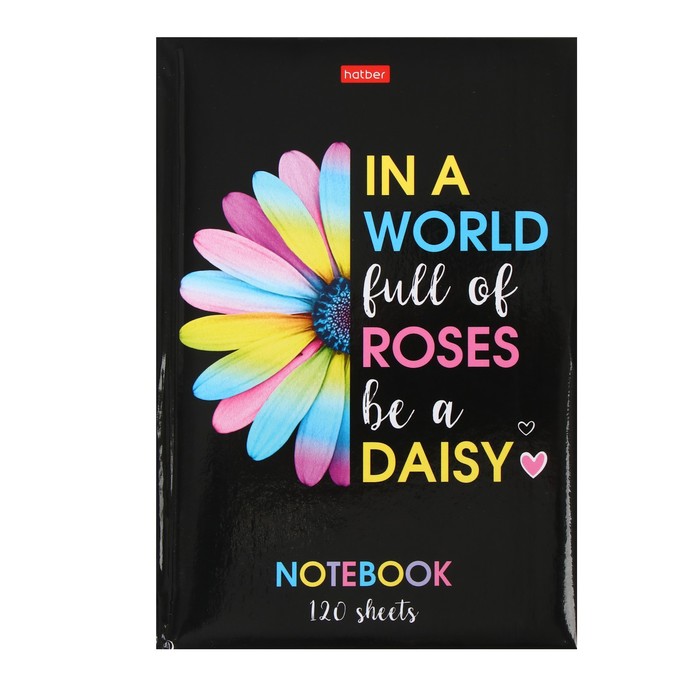 

Бизнес-блокнот А5, 120 листов, "Маргаритка", твёрдая обложка, поролоновая подкладка, глянцевая ламинация